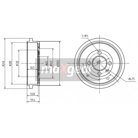 TAMBUR DE FRÂNĂ VW SPATE POLO 94- UP CITYGO 11- 1155231049