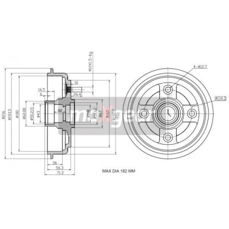 HYUNDAI ATOS TAMBUR DE FRÂNĂ SPATE 14938510