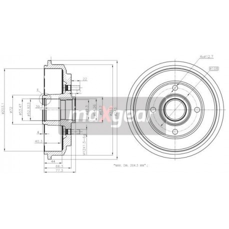 TAMBUR DE FRÂNĂ SPATE FORD FIESTA 01- FUSION 986477149