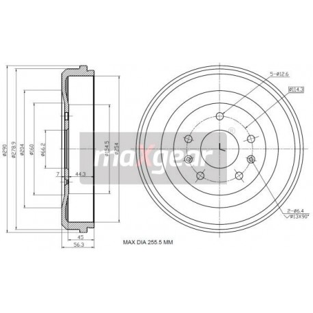 TAMBUR DE FRÂNĂ LANDROVER SPATE FREELANDER 98-06 254X45 94030900