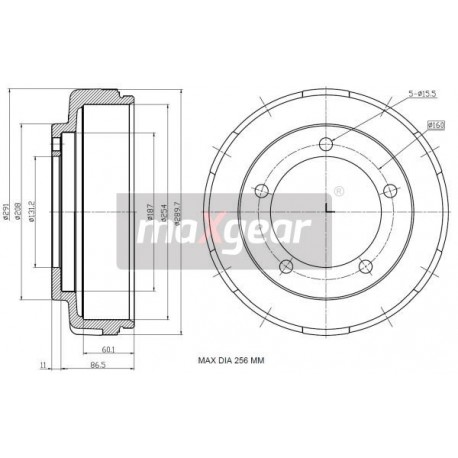 TAMBUR DE FRÂNĂ FORD TRANSIT SPATE 00- 14709820