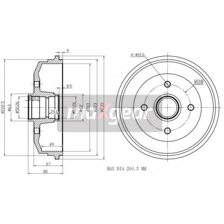 TAMBUR DE FRÂNĂ FORD ESCORT SPATE 90-95 203M 14.7008.10