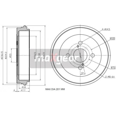 TAMBUR DE FRÂNĂ TOYOTA SPATE YARIS 99- FRANCE 200X41 1825254519