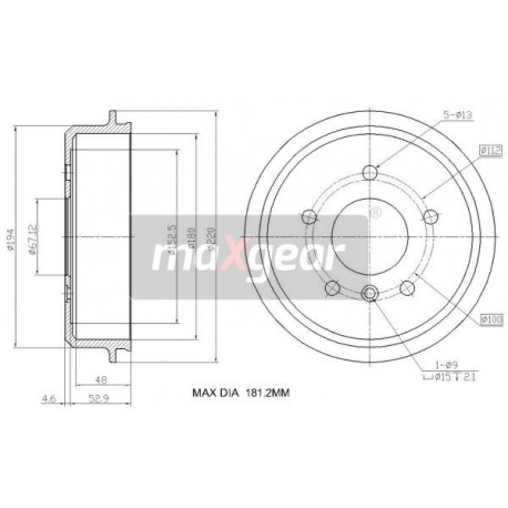 TAMBUR DE FRÂNĂ DB SPATE W168 A-CLASS 986477096