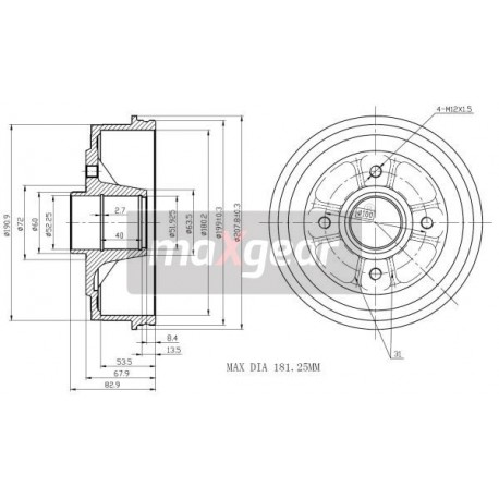 RENAULT TAMBUR DE FRÂNĂ SPATE 19 CLIO TWINGO 986477270