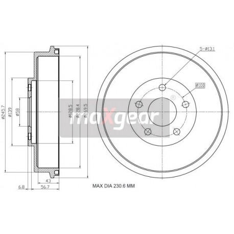 TAMBUR DE FRÂNĂ SUBARU SPATE FORESTER 97- IMPREZA 95-2 94031000