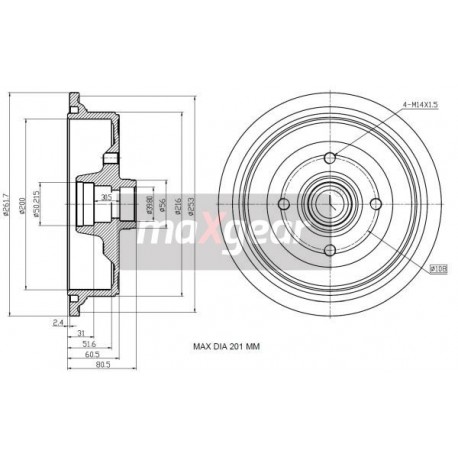 VW TAMBUR DE FRÂNĂ SPATE A80 86-91 200X51.5 100164500