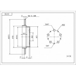 DISC DE FRÂNĂ SPATE VOLVO S80 98- /MAL/KPL 9434167