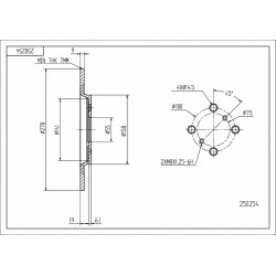 DISC DE FRÂNĂ SPATE YARIS 1.4D-4D 05- 424310D060000