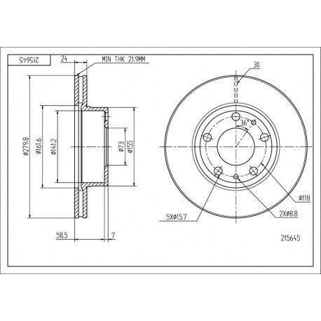 DISC DE FRÂNĂ FAȚĂ DUCATO 94- 280/24/21.9 13005010080