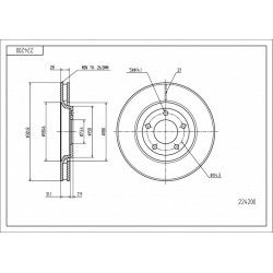 DISC DE FRÂNĂ FAȚĂ VOYAGER 16" 01- /302X28/" 04683918AB