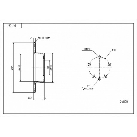 DISC DE FRÂNĂ SPATE MASTER 1.9DCI 00- /MAL/KPL 43206-00QAA