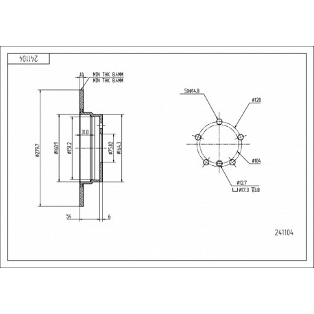 DISC DE FRÂNĂ SPATE BMW 316I -98 /MAL/KPL 1158936