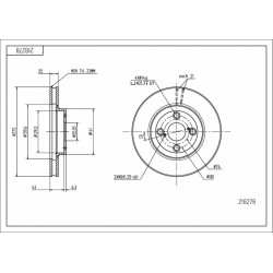 DISC DE FRÂNĂ FAȚĂ COROLLA 02- /275/ 43512-13020