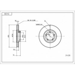 DISC DE FRÂNĂ FAȚĂ FRONTALĂ TRANSIT 94- /14"/" 1514234