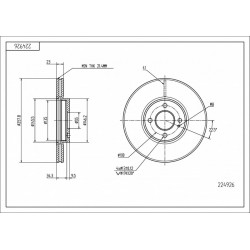 DISC DE FRÂNĂ FAȚĂ MAZDA 2 07- DF71-33-251