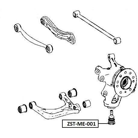 BOLȚ BRAȚ DE CONTROL INFERIOR SPATE MERCEDES ML W164 2005- ZST-ME-001