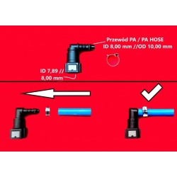 RACORD CU UNGHI RAPID PENTRU COȘ DE FUM 7,89/8MM CU O-RING Z??CZKA