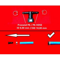 CONECTOR DUBLU ÎN T PE COȘ DE FUM 7,89/8MM ORING Z??CZKA