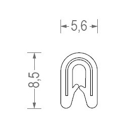 PVC-UNIFORMĂ GARNITURĂ DE ETANȘARE 1MM GRI DESCHIS/1MB1 BUCATĂ RS34.3325