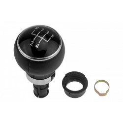 BUTONUL SCHIMBĂTORULUI DE VITEZE VW GOLF V 2003-,GOLF VI 2008-,GOLF PLUS 2005-,JETTA 2006-/5 VITEZE/CAP NEGRU/PIELE GZB-VW-027