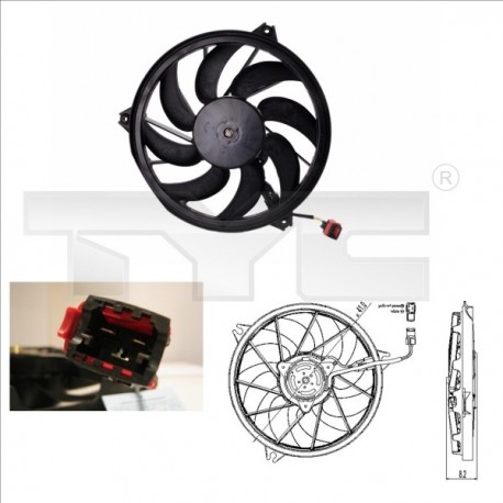 VENTILATOR DE RĂCIRE PEUGEOT 206 98- /390 MM