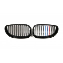 BMW 5 E60 2003.07- Grila frontală negru lucios (set 3 culori din 2 piese)tuning dreapta/dreapta