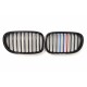 BMW 7 F01/F02 2011- Grila frontală neagră lucioasă (set de 2 piese cu ornamente în 3 culori)tuning dreapta/stânga