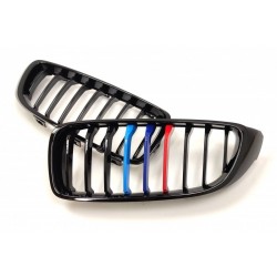 BMW 4 F32/F33/F82/F83 2013.12- Grila frontală neagră lucioasă (set de 3 culori din 2 piese)tuning dreapta/stânga