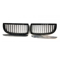 BMW 3 E90 2004.11-2008.08 grilă față neagră lucioasă, ornament superior 2 buc. (tuning dreapta/stânga