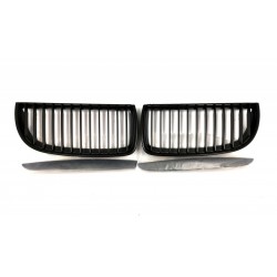 BMW 3 E90 2004.11-2008.08 grilă neagră mată, ornament superior 2pc. (tuning dreapta/stânga