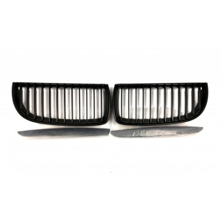BMW 3 E90 2004.11-2008.08 grilă neagră mată, ornament superior 2pc. (tuning dreapta/stânga