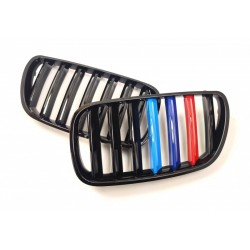 BMW X3 E83 2006.03-2010.11 Grila frontală negru lucios (set de ornamente în 3 culori din 2 buc) tuning dreapta/stânga