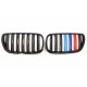 BMW X3 E83 2006.03-2010.11 Grila frontală negru lucios (set de ornamente în 3 culori din 2 buc) tuning dreapta/stânga