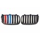 BMW X3 E83 2006.03-2010.11 Grila frontală negru lucios (set de ornamente în 3 culori din 2 buc) tuning dreapta/stânga