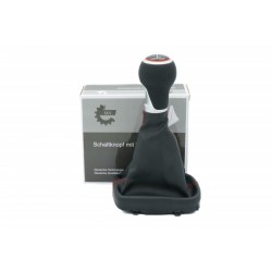 AUDI A3 (8P1) mâner schimbător de viteze cu burduf 8L0863278BL 5B negru/roșu inel piele burduf fir roșu 8L0863278BL