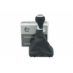 AUDI A4 B6 B7 8E0863278 6B Maneta schimbătorului de viteze negru/argintiu din piele mată 8E0863278