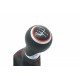 SEAT Leon Toledo II 5B Buton de viteze cu burduf negru/roșu inel piele burduf fir roșu