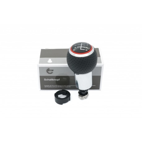 AUDI A3 (8P1) mâner schimbător de viteze 8L0863278BN 5B negru/cromo/roșu inel piele perforată 8L0863278BN