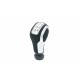 Buton schimbător de viteze PEUGEOT 207 307 406 407 408 5B crom negru cifre piele
