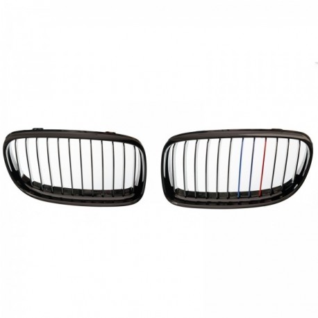 BMW 3 E90 2008.08-2012.06 Grilă față negru lucios (set de 2 piese cu ornamente în 3 culori)tuning dreapta/stânga