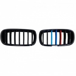 BMW X5 F15 2013.10 - Grila frontală neagră lucioasă (set de 2 piese cu ornamente în 3 culori)tuning dreapta/stânga