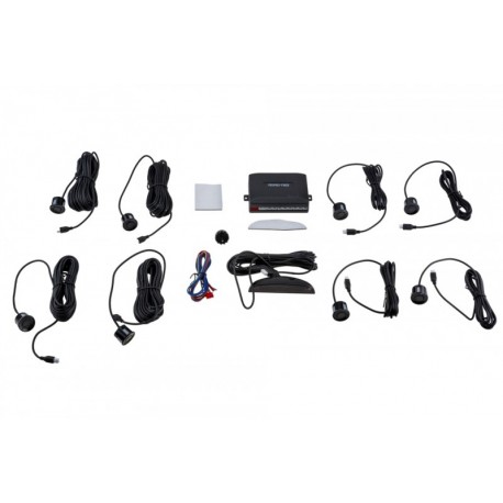 SET SENZORI DE PARCARE UNIVERSAL:/8 SENZORI DE CULOARE NEAGRĂ, AFIȘAJ DIGITAL LCD CU BUZZER INCORPORAT, UNITATE DE CONTROL,