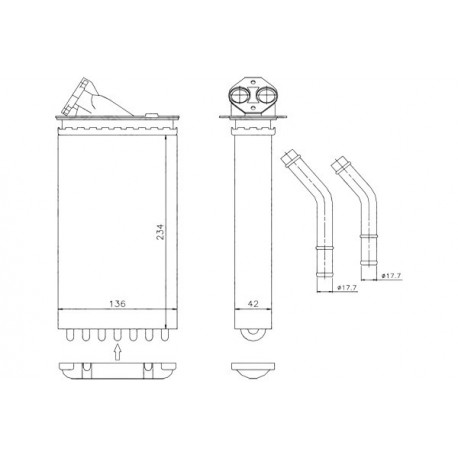 RADIATOR INCĂLZIRE OPEL OMEGA 2.0-2.5TD 94 90487635