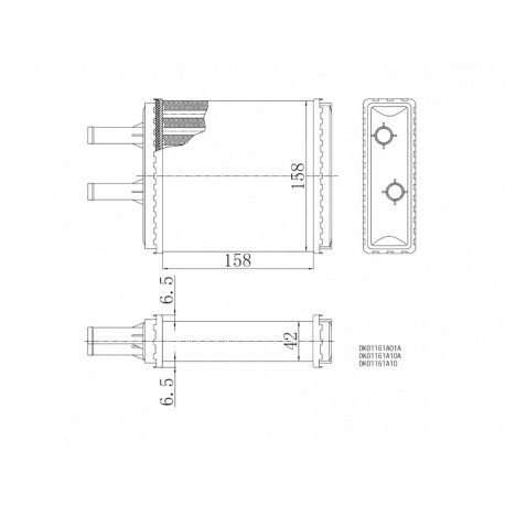 RADIATOR ÎNCĂLZIRE KIA SPORTAGE II TOATE 99-03 0K01161A01A