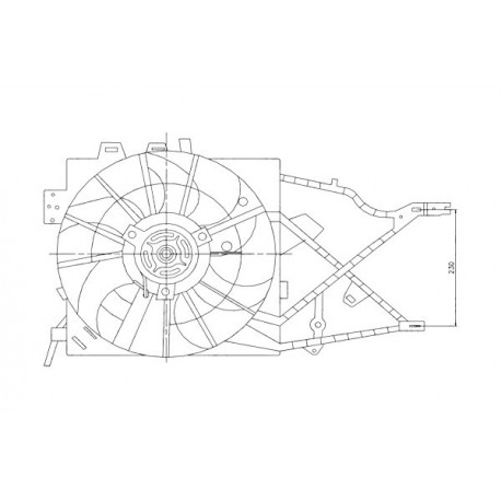 VENTILATOR RADIATOR CU SUPORT OPEL VECTRA 1.6-2.5 95-03 1341264