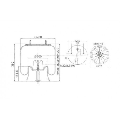 Pernă pneumatică SAF2619V 3228103300