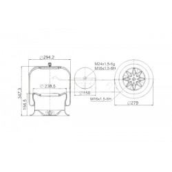 Perna pneumatică Mercedes Actros 9423200117