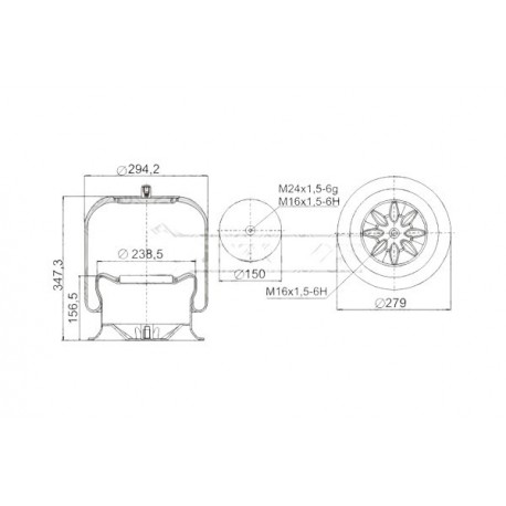 Perna pneumatică Mercedes Actros 9423200117