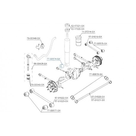 Bucșă amortizor spate SSANGYONG ACTYON KYRON REXTON 01 4432521001